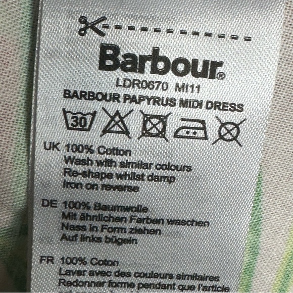 Barbour Papyrus Palm Print Cotton Sundress  Sz: 12 - Picture 7 of 9